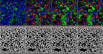 Some of the steps of the baking system, as it progresses, the texture gets more correct, and the distances stored in the z-buffer decrease.