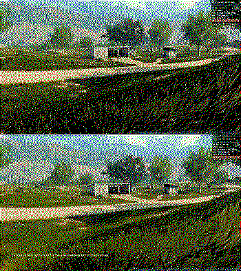 Top: without the normal-flipping trick. Bottom: with, made using grass normals viable!
